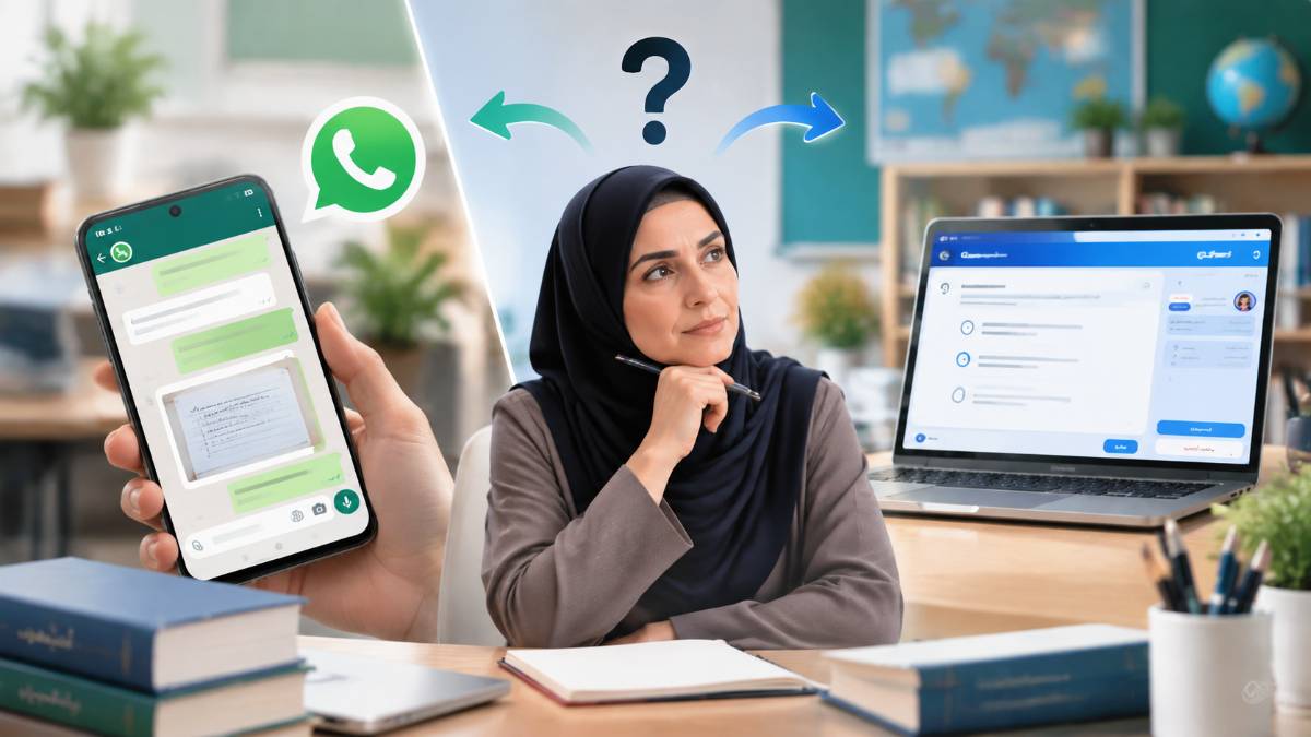آزمون آنلاین در واتساپ یا سامانه تخصصی؟