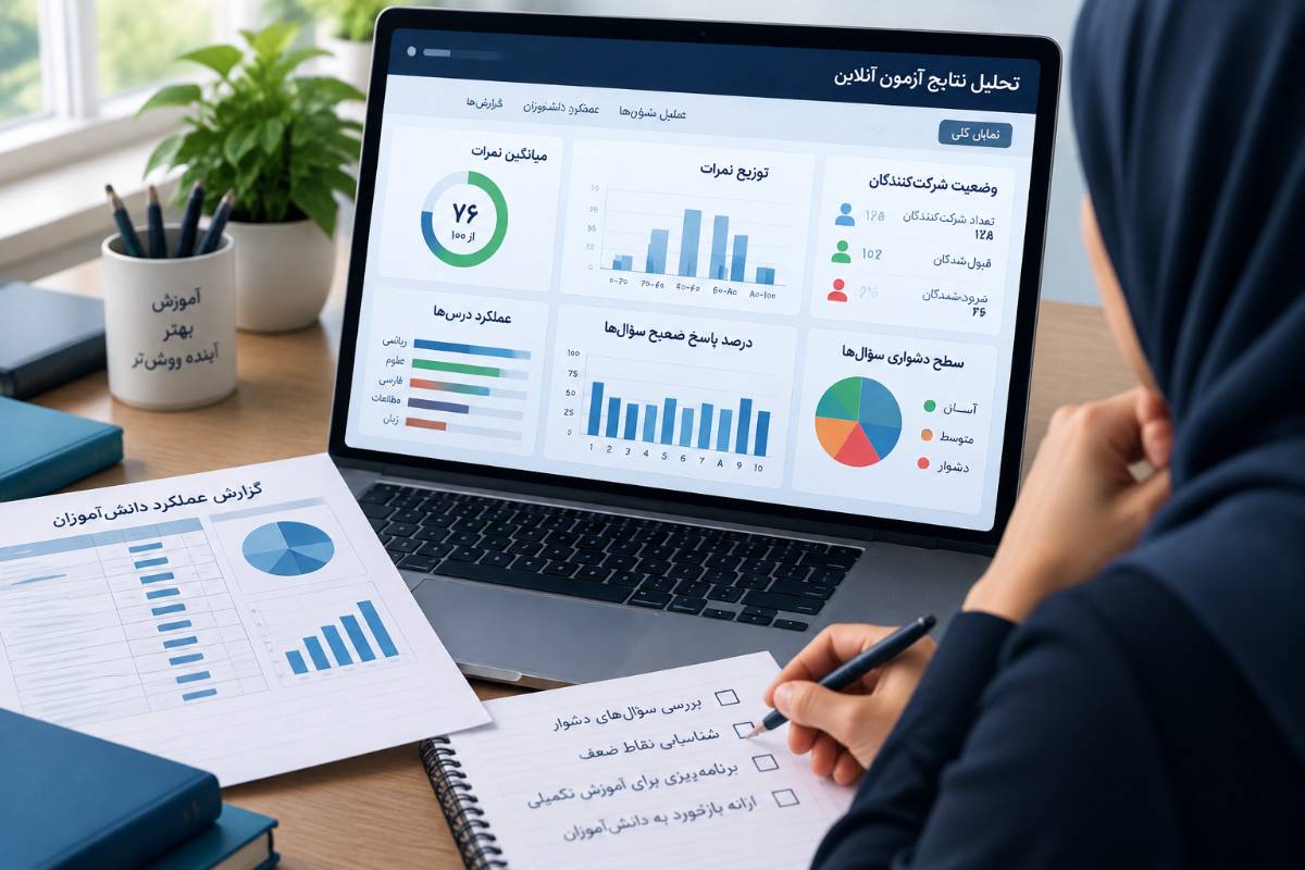 تحلیل نتایج آزمون آنلاین