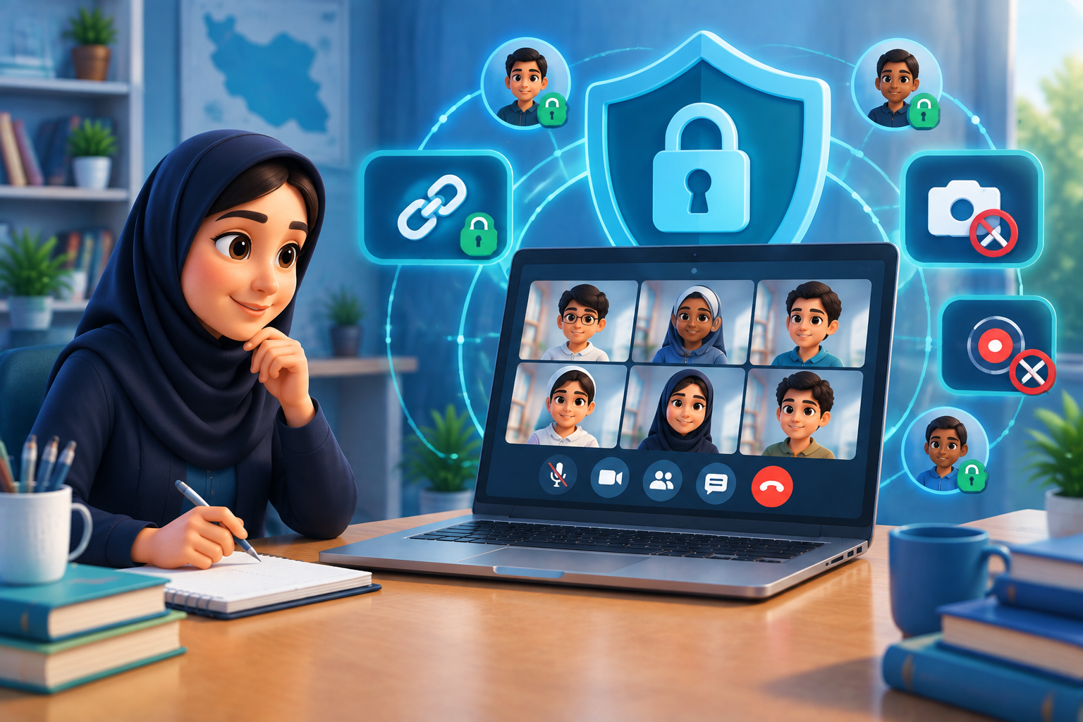 حفظ حریم خصوصی و امنیت کلاس آنلاین