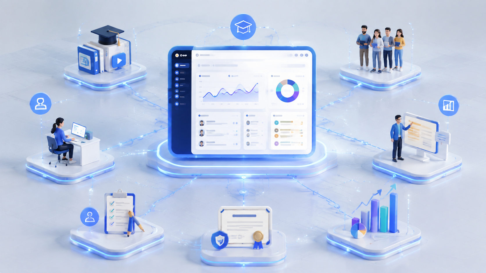 نمایش ساختار سیستم مدیریت یادگیری LMS