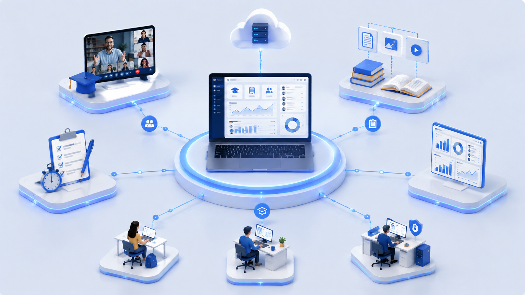 معماری آموزش آنلاین با ترکیب LMS و کلاس مجازی