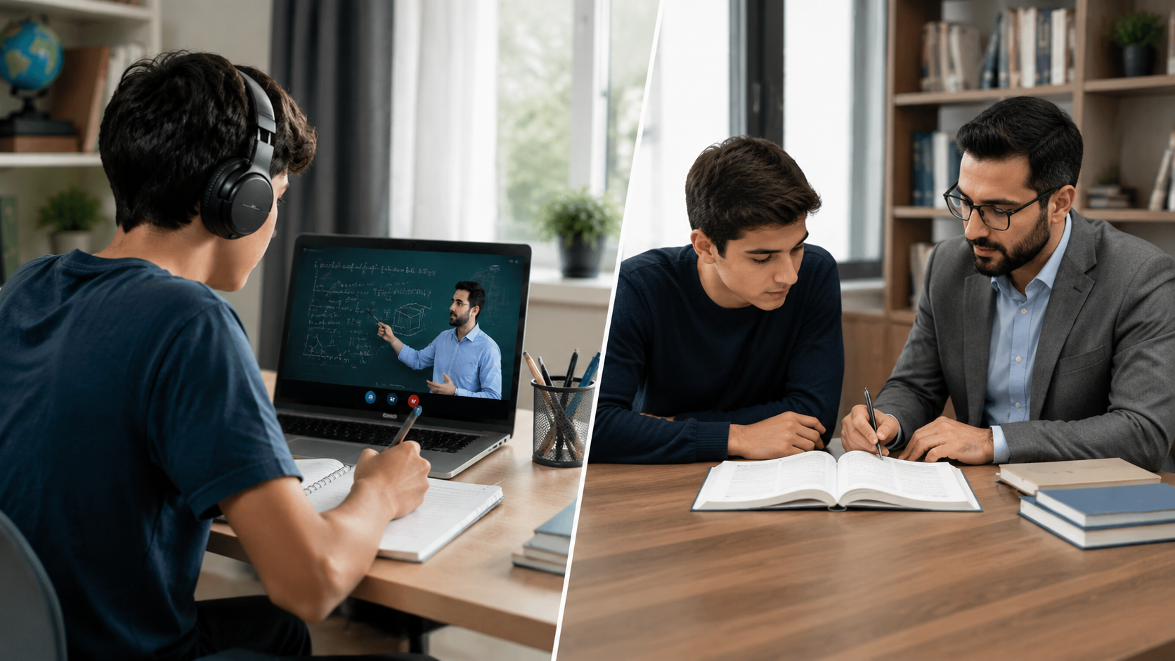 مقایسه تدریس خصوصی آنلاین و حضوری برای دانشآموزان